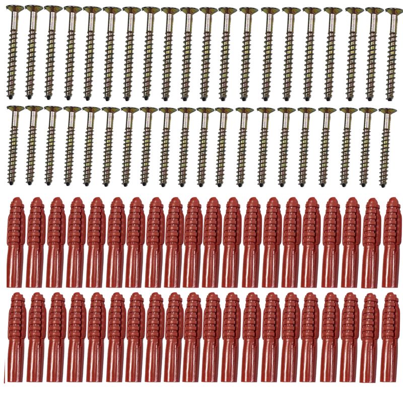 پیچ و رول پلاک مدل mtsn wood screws 6cm مجموعه 80 عددی